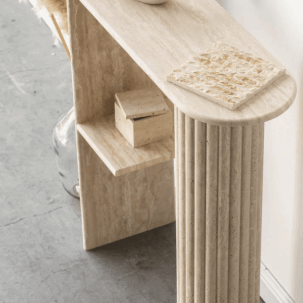 Travertine Console Table